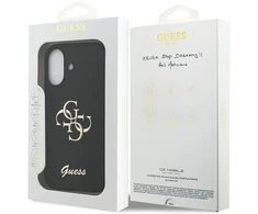 Telefono dėklas Guess Silicone Big 4G Script iPhone 17, juodas