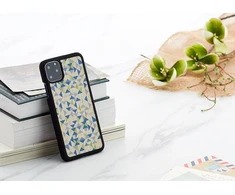 MAN Telefono dėklas iPhone 11 Pro Max, mėlynas su juodu trikampių raštu
