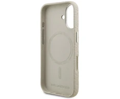 Dėklas Karl Lagerfeld FW Stamped Karl MagSafe iPhone 16 Case - rusvai gelsvas