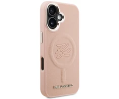 Dėklas Karl Lagerfeld Initial &amp; Metal Logo MagSafe iPhone 16 Case - Rožinė