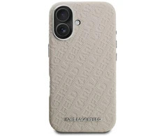 Dėklas Karl Lagerfeld FW Stamped Karl MagSafe iPhone 16 Case - rusvai gelsvas