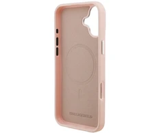 Dėklas Karl Lagerfeld Initial &amp; Metal Logo MagSafe Case for iPhone 16 Plus - Rožinė