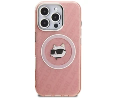 Dėklas Karl Lagerfeld IML Choupette Head Logo MagSafe Case for iPhone 16 Pro - Rožinė