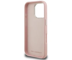 Dėklas Karl Lagerfeld FW Grained Signature Logo iPhone 16 Pro Case - Rožinė