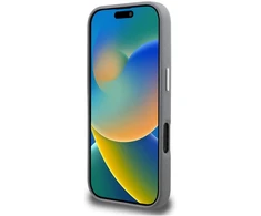 Karl Lagerfeld Grained PU K&CH Heads dėklas skirtas Apple iPhone 16 Pro pilkos spalvos