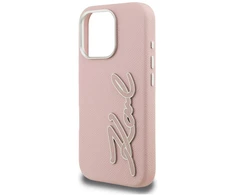 Dėklas Karl Lagerfeld FW Grained Signature Logo iPhone 16 Pro Case - Rožinė