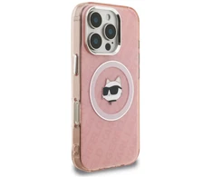 Dėklas Karl Lagerfeld IML Choupette Head Logo MagSafe Case for iPhone 16 Pro Max - Rožinė