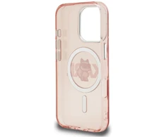 Dėklas Karl Lagerfeld IML Choupette Sketch Logo MagSafe Case for iPhone 16 Pro Max - Rožinė