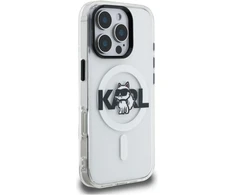 „Karl Lagerfeld IML Choupette Sketch Logo MagSafe“ dėklas, skirtas „iPhone 16 Pro Max“ – skaidrus