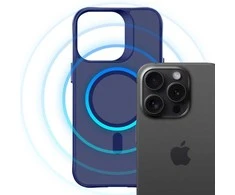 Dėklas 3Mk apsaugos 3mk dūminis „MagCase“, skirtas „iPhone 16 Pro Max“ – Mėlyna-permatomas