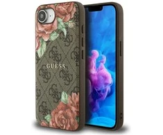 Guess 4G Flowers Print MagSafe dėklas iPhone 16e - ruda