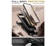 Telefono dėklas iPhone 17 Air juodas atsparus smūgiams Supcase