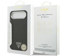 „Guess“ blizgantis trikampio formos logotipo „MagSafe“ dėklas, skirtas „iPhone 17 Air“ – Juodas