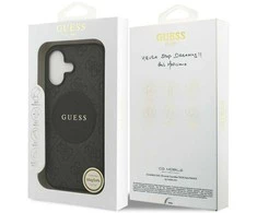 „Guess 4G Circle Classic Logo MagSafe“ dėklas, skirtas iPhone 17 - juodas