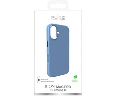 Telefono dėklas iPhone 17 mėlynas silikoninis MagSafe Puro