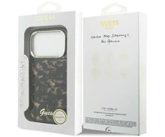 Dėklas Guess IML Script Metal MagSafe Case for iPhone 17 Pro - Juodas and Brown