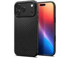 Telefono dėklas iPhone 17 Pro juodas aramidas MagSafe Spigen