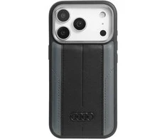 Dėklas Audi A6 Synthetic Leather MagSafe Apple iPhone 17 Pro juodos spalvos