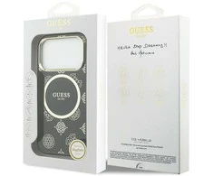 „Guess IML Peony Dot MagSafe“ dėklas, skirtas „iPhone 17 Pro“ – Juodas