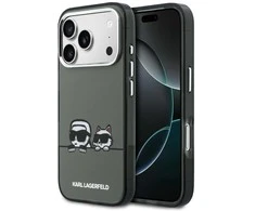 Karl Lagerfeld IML K&CH Heads Logo MagSafe dėklas skirtas Apple iPhone Apple iPhone 17 Pro juodos spalvos