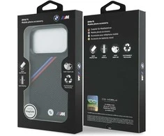 Telefono dėklas iPhone 17 Pro juodas MagSafe BMW M Tricolor