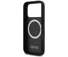 Dėklas BMW M Carbon Tricolor Line MagSafe Apple iPhone 17 Pro juodos spalvos