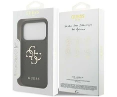 Original dėklas GUESS Grained Big 4G & Classic Logo skirtas Apple iPhone 17 Pro juodos spalvos