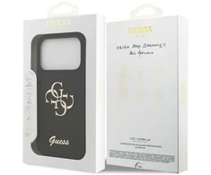Guess Silicone Big 4G Script dėklas skirtas Apple iPhone 17 Pro juodos spalvos