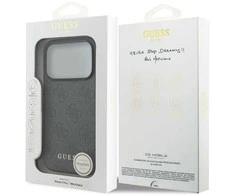 Telefono dėklas iPhone 17 Pro juodas su pakabuku Guess