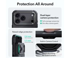 ESR „Cyber ​​Kickstand MagSafe“ dėklas, skirtas „iPhone 17 Pro“ – Juodas