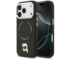 Karl Lagerfeld Karl Pin MagSafe dėklas Apple iPhone 17 Pro juodos spalvos