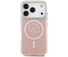 Karl Lagerfeld IML Karl RSG Logo MagSafe dėklas skirtas Apple iPhone 17 Pro rožinės spalvos