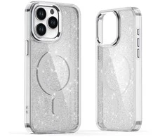Hurtel Glitter Dėklas MagSafe Compatible skirtas Apple iPhone 17 Pro Max – Semi-skaidrus