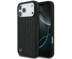 Mercedes Leather Laurel Leaves MagSafe dėklas skirtas Apple iPhone 17 Pro Max juodos spalvos