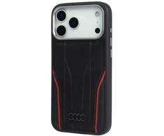 Dėklas Audi R8 Genuine Leather MagSafe Apple iPhone 17 Pro Max juodos spalvos-red