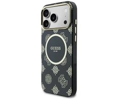 Dėklas Guess IML Peony Dot MagSafe Case for iPhone 17 Pro Max - Juodas