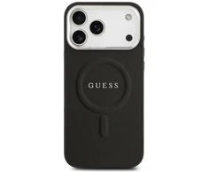 Guess PU Saffiano MagSafe dėklas skirtas Apple iPhone 17 Pro Max juodos spalvos