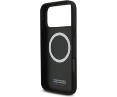 Dėklas BMW M Carbon Tricolor Line MagSafe Apple iPhone 17 Pro Max juodos spalvos