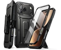 Telefono dėklas iPhone 17 Pro Max juodas atsparus smūgiams Supcase