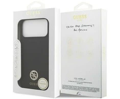 „Guess“ silikoninis „Logo Strass 4G MagSafe“ dėklas, skirtas „iPhone 17 Pro Max“ - Juodas