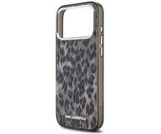 Karl Lagerfeld IML Leopard Pattern MagSafe dėklas skirtas Apple iPhone 17 Pro Max juodos spalvos
