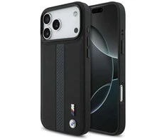 Dėklas BMW M Perforated Stripe Logo MagSafe Apple iPhone 17 Pro Max mėlynas