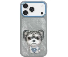 Dėklas Nimmy Big Eyed Pet 2.0 Dog skirtas Apple iPhone 17 Pro Max pilkos spalvos