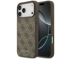 Telefono dėklas iPhone 17 Pro Max rudas margintas Guess