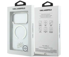 „Karl Lagerfeld IML KL Script Logo MagSafe“ dėklas, skirtas „iPhone 17 Pro Max“ – skaidrus