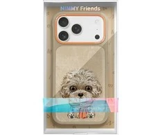 Telefono dėklas iPhone 17 Pro Max smėlio spalvos su šuniuku Nimmy