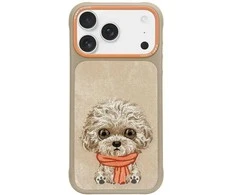 Telefono dėklas iPhone 17 Pro Max smėlio spalvos su šuniuku Nimmy