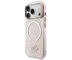 Dėklas Karl Lagerfeld IML KL Script Logo MagSafe Case for iPhone 17 Pro - Rožinė