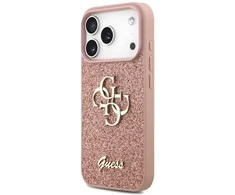 Telefono dėklas iPhone 17 Pro rožinis blizgus Guess