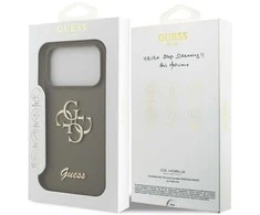 Guess Silicone Big 4G Script Dėklas Apple iPhone 17 Pro rudos spalvos